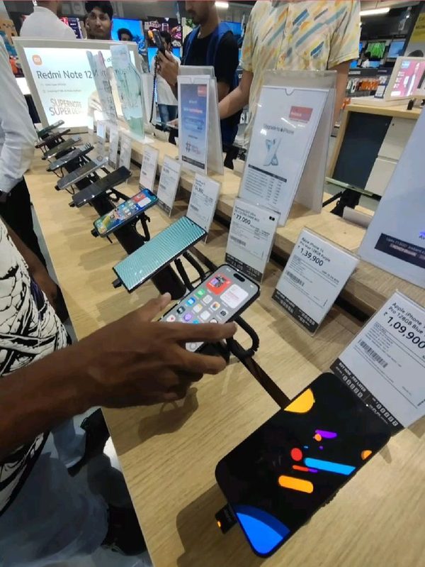 Smartphones on display at Tanish Enterprises showroom